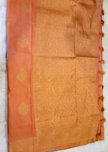 Elegant Orange Silk Saree