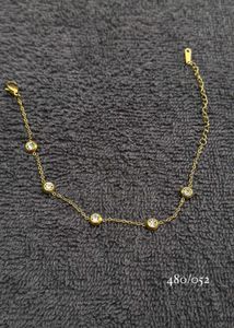 Gold Bracelet with Crystals
