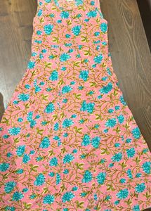 Full Length Printed Sleeveles Dress For Women