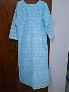 Light Blue Chikankari Kurti