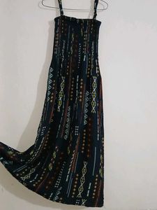 &#34;Boho Chic Printed Maxi Dress with Spaghetti Strap
