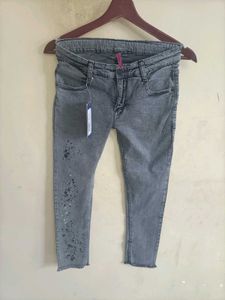 Grey Acid Wash Jeans