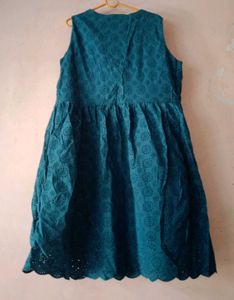 Eyelet Teal Dress