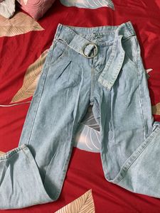 Belted Denim Jeans