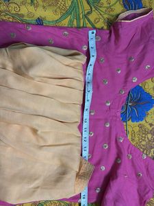 Pink &amp; Gold Embroidered Suit Set