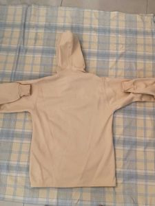 Beige Hoodie with Logo Detail