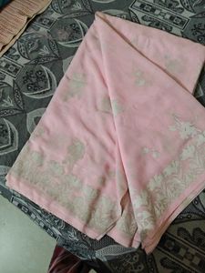 Pink Saree With Blouse
