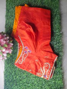 Aariwork Orange Blouse