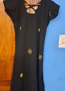 Embroidered Black Chudidar Suit
