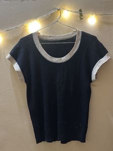 Cute Black & White Trimmed Tee