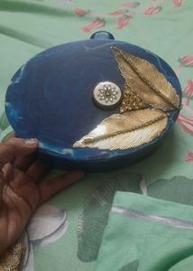 Blue &amp; Gold Decorative Resin Clutch