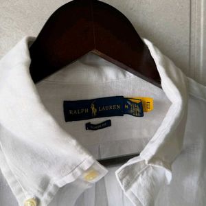 Ralph Lauren White Linen Button Down - M