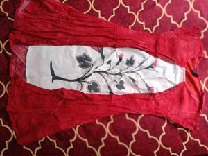 Bold Red &amp; White Casual Top