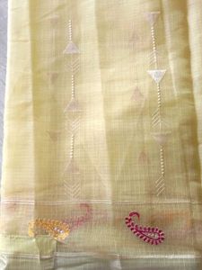 Lemon Yellow Saree