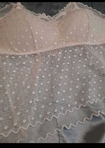 White Polka Dot Lace Cami