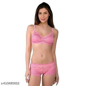 Pink Lace Bra & Panty Set