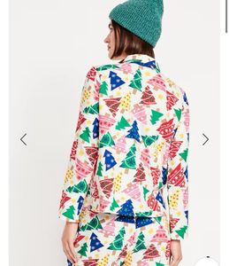 Old Navy Flannel Christmas Tree Print Nightset