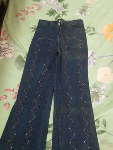 Embroidered Flare Jeans