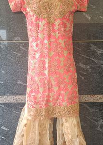 Beautiful Pink &amp; Cream Sharara