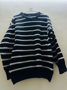 Striped Sweater (Black And White)