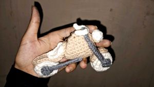 Crochet Motorcycle Keychain
