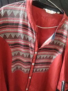 Red Boho Tunic Dress