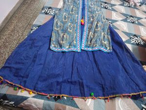 Blue Printed Kurta Set
