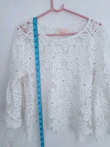 Very Beautiful V, Nice White Net Top