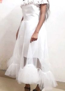 White Floral Off-Shoulder Dress