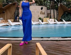 Elegant Blue Maxi 👗 Dress