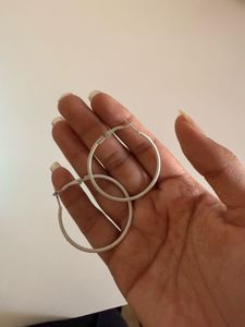 White Hoop Earrings