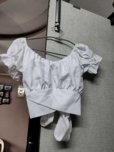 White Puff Sleeve Top