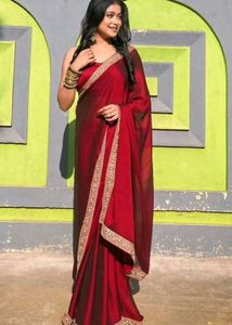 Elegant Maroon Saree