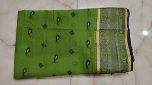 Green Printed Saree