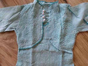 Chikankari Kurti With Attached Jacket