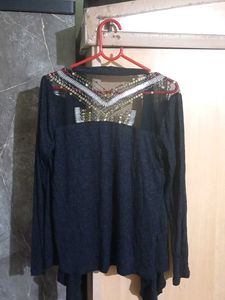 Embellished Black Top