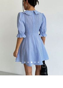 Blue Gingham Mini Dress