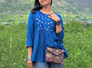 Blue Babydoll Short Kurti