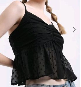 Black Noodle Strap Top