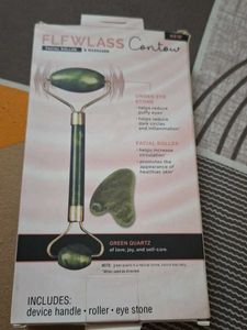 FLFWLASS Green Quartz Roller And Guasha Set