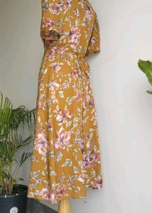 Chiffon Floral Wrap Around Dress