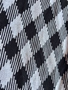 Checkered Knit Mini Dress