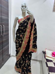 Black Embroidered Saree