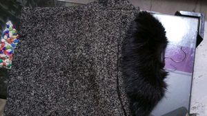 Wool Blend Coat with Fur Collar