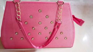 Leather Bag Pink Color