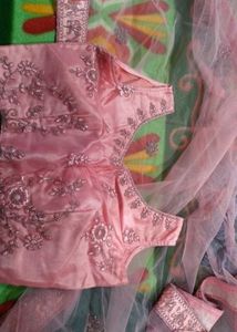 Elegant Pink Embroidered Lehenga