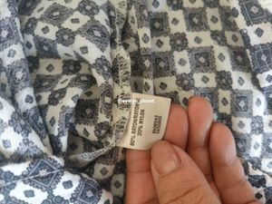 Patterned Long Sleeve Button-Down