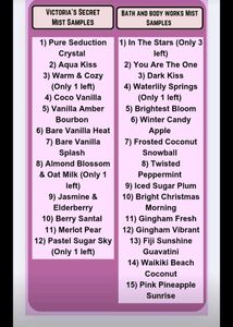 (Any 5) 10ml Decants Of Victoria&#39;s Secret Mists