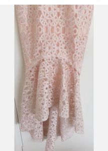 Elegant Pink Lace Mermaid Gown