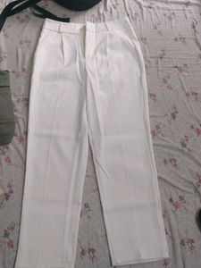 White High Waisted Trousers